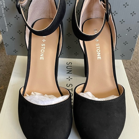 Sun + Stone Shoes - Sun + Stone Black Heeled Sandals